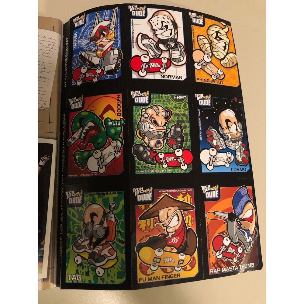 2001 SI for Kids Uncut Card Sheet Tech Deck Dude Cosmo Tag Fred Booger Fu Man